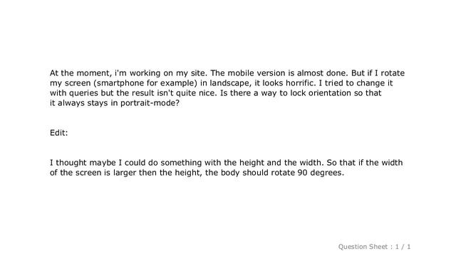 CSS : Prevent landscape orientation Mobile-website смотреть онлайн