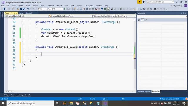 PostgreSQL Ders 75 C# ile PostgreSQL'de Entity Framework İle Veri Listeleme Ve Ekleme смотреть онлайн