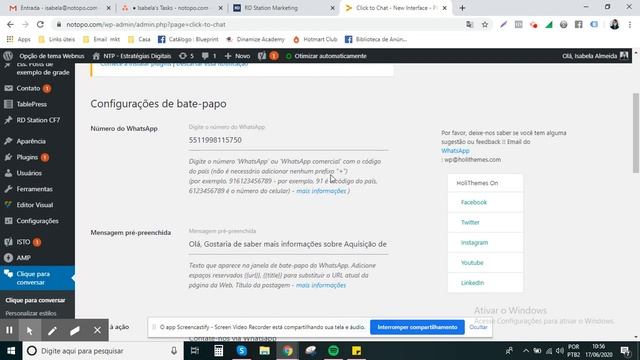 Tutorial Wordpress - Como instalar plugin do WhatsApp no site смотреть онлайн