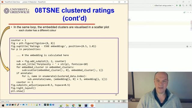 Visualisation 10-5: Reduction - tSNE + clustering смотреть онлайн