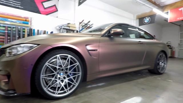 BMW M4 Full wrap using Oracal Matte Aubergine Bronze Shift Effect then Ceramic Pro смотреть онлайн