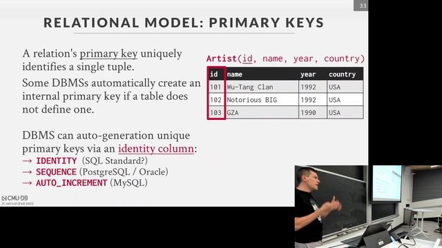 F2023 #01 - Relational Model & Algebra (CMU Intro to Database Systems) смотреть онлайн