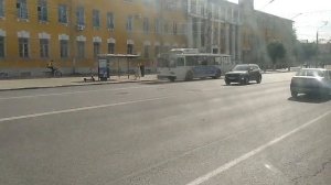 Мост Ишимбай. Короткая поездка на троллейбусе ЗиУ-682Г-016.04 (Слобода) №2120 г.Рязань маршрут №1