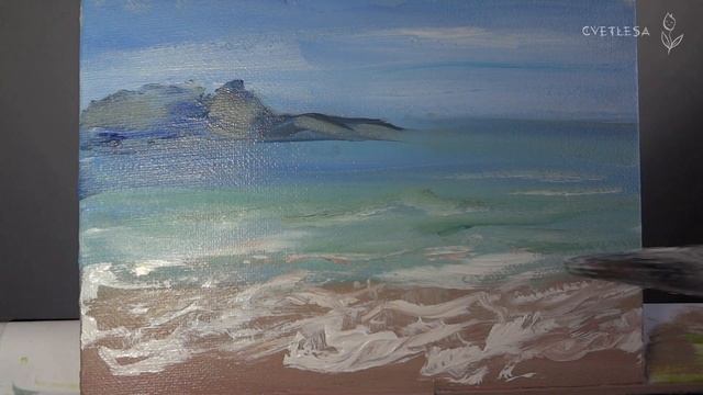 Масляная живопись | Процесс рисование моря | Морской пейзаж | Seascape | Oil painting смотреть онлайн