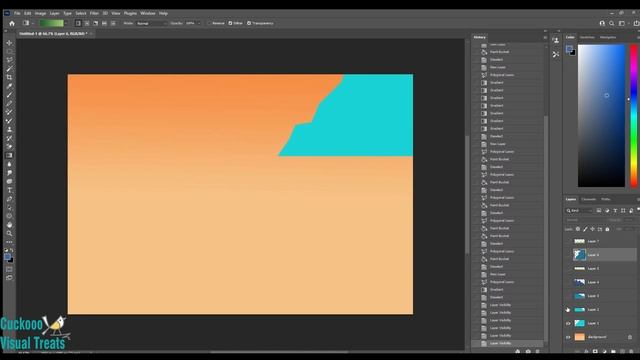 Easy Digital Art Landscape | using Photoshop Lasso tool смотреть онлайн