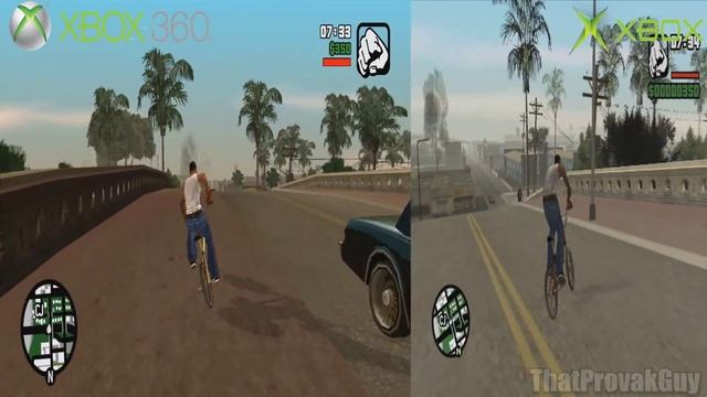 Grand Theft Auto: San Andreas - Xbox VS Xbox360 - Graphics Comparison смотреть онлайн