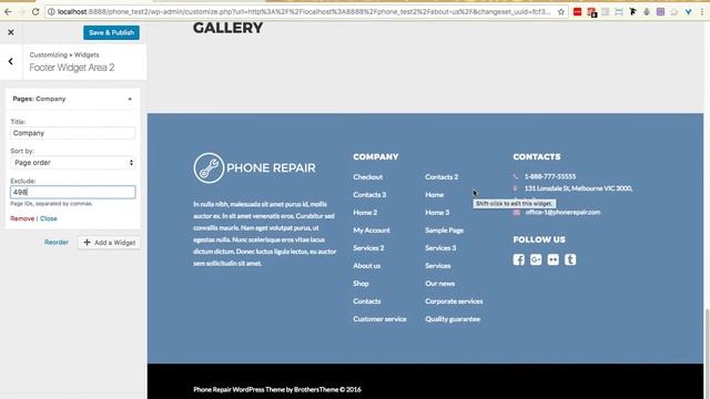 Phone Repair - How to remove certain pages from Pages widget in the footer смотреть онлайн
