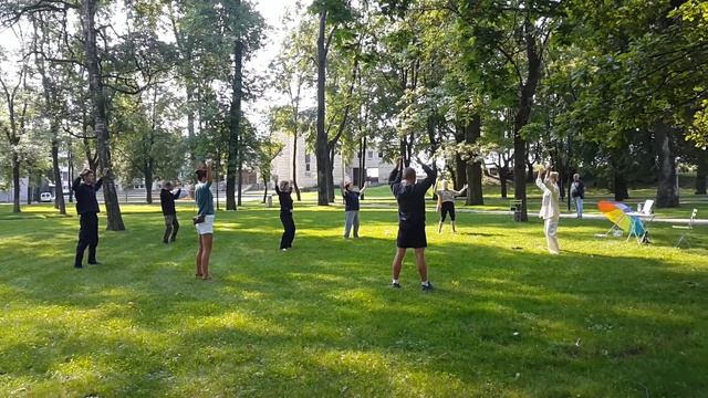 Занятие по цигун в парке Дубровина (Даугавпилс) 26.07.2015.