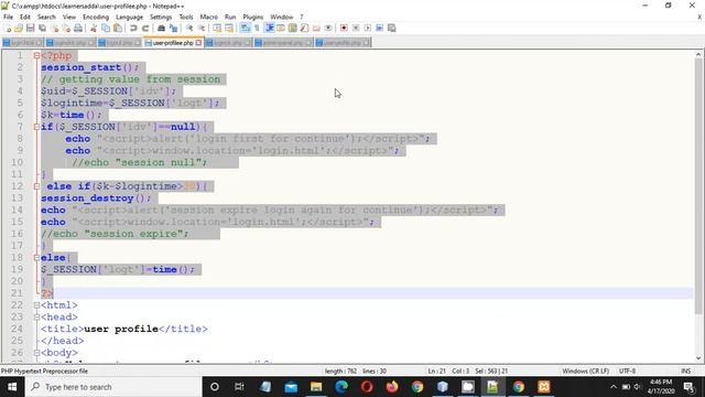 SESSION IN PHP WITH DATABASE смотреть онлайн