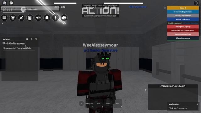 Showing how to use the command bar in a private server on SCP roleplay смотреть онлайн