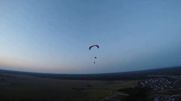 (Парапланеризм).Вечерний Base Jump  с параплана