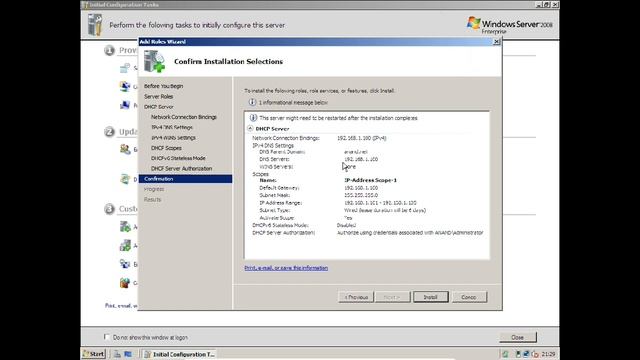 Configuring DHCP Server on Windows Server 2008 смотреть онлайн