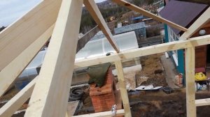 Стропильная система вальмовой крыши для беседки