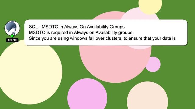 SQL : MSDTC in Always On Availability Groups смотреть онлайн