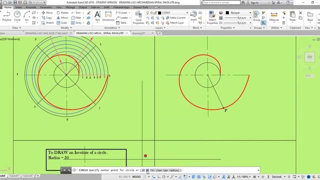 How to Construct Tangent and Normal to Archimedean Spiral and Involute смотреть онлайн