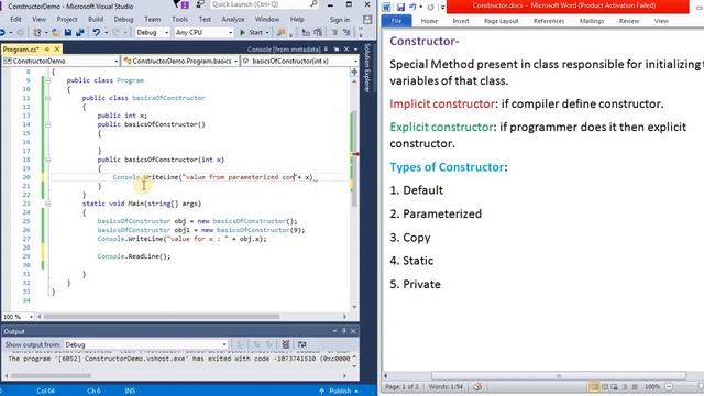 Constructors and Its Default Parameterized copy Types in C# With Examples смотреть онлайн
