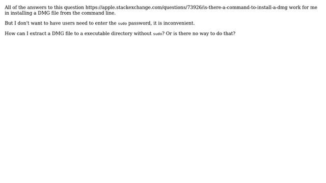 Apple: Using terminal, how can I install a DMG file without sudo rights? смотреть онлайн