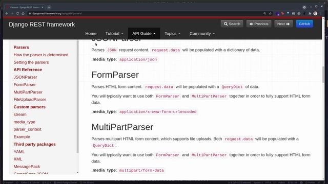 44.- Curso DJANGO REST | Parsers: JSONPARSER - FORMPARSER - MULTIPARTPARSER смотреть онлайн