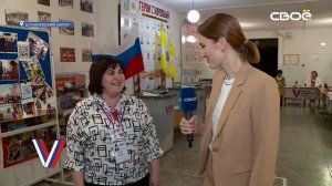 В хуторе Дёмино избирательный участок оборудовали в школе.