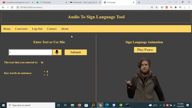 Text And Audio to Sign Language Recognition Using Python || HTML || CSS || JAVA SCRIPT || DJANGO смотреть онлайн