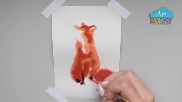 КАК НАРИСОВАТЬ ЛИСУ АКВАРЕЛЬЮ смотреть онлайн