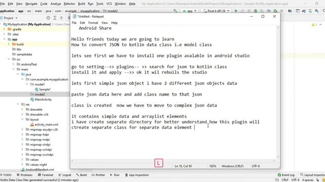 How to convert JSON to Model(Data) class in kotlin.| Kotlins pojo from JSON. #kotlin 11 program. смотреть онлайн