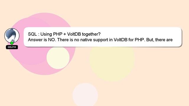 SQL : Using PHP + VoltDB together? смотреть онлайн