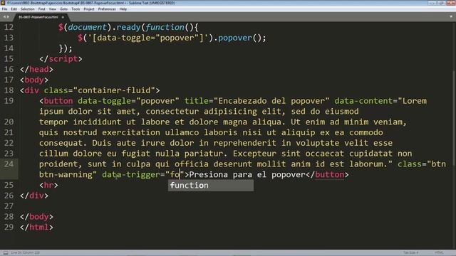 Curso WebMobile U3066 - Popover Focus Hover смотреть онлайн