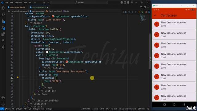 How to make cart screen of ecommerce app | Flutter ecommerce app using firebase with admin panel смотреть онлайн