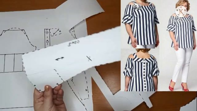 Моделирую блузку на полную фигуру/ кому не трудно, подпишитесь на канал, спасибо смотреть онлайн
