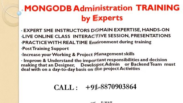Mongodb Administration Online Training смотреть онлайн