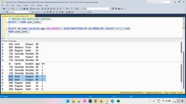 Deleting the duplicate entries | Frequently asked SQL Interview question смотреть онлайн
