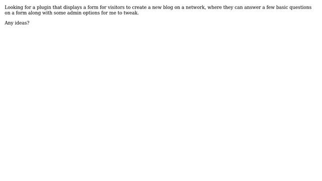 Wordpress: Multisite Create New Blog Plugin смотреть онлайн