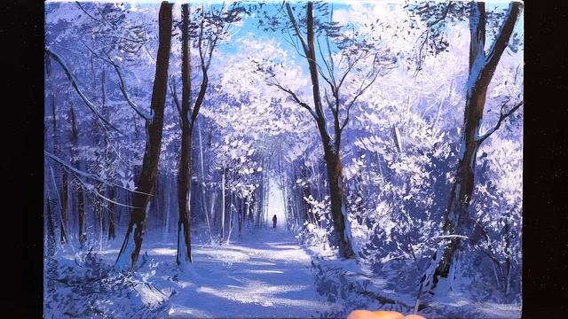 ? Acrylic Landscape Painting - Forest Winter / Easy Art / Drawing Lessons / Satisfying Relaxing.