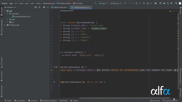 How to Create TABLE in SQLite DATABASE in Android Studio смотреть онлайн