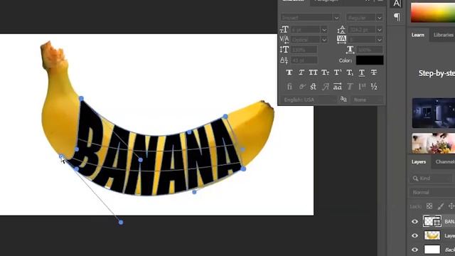 BANANA TEXT MANIPULATION IN 1 MINUTE !!!! - ADOBE PHOTOSHOP CC 2019 смотреть онлайн