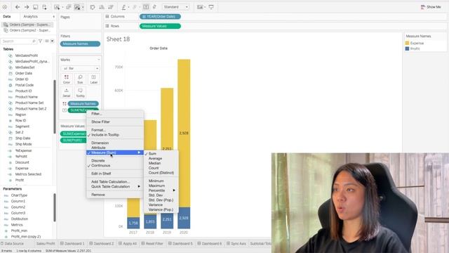 Stacked bar chart with 2 measures - Tableau Tips смотреть онлайн