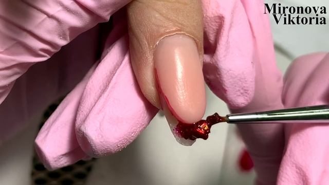 Для чего нужна апельсиновая палочка в работе с акрилатиком? Красный Новогодний Маникюр 2020. смотреть онлайн