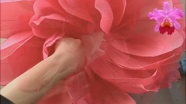DIY КАК СДЕЛАТЬ БОЛЬШОЙ ЦВЕТОК ИЗ ГОФРИРОВАННОЙ БУМАГИ БЫСТРО И ПРОСТО МАСТЕР КЛАСС МК смотреть онлайн