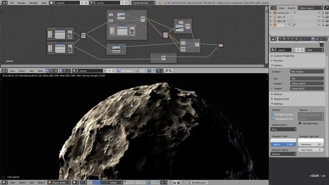 Blender Tutorial - Create a Planet Using Micropolygon Displacement смотреть онлайн