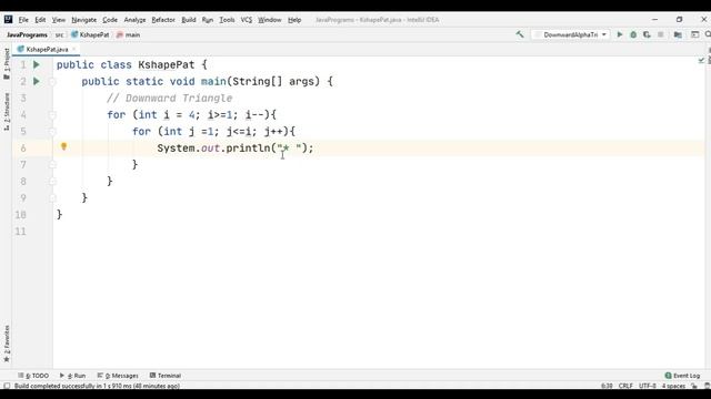 Pattern 16 - Java program to print K Shape Star Pattern || Java Pattern Programs смотреть онлайн