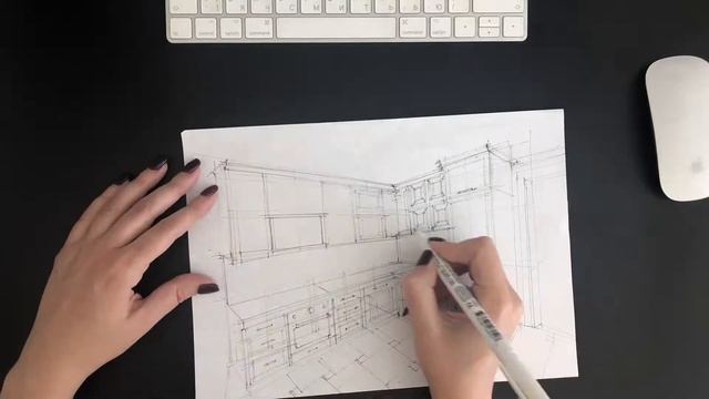Процесс создания эскиза интерьера смотреть онлайн