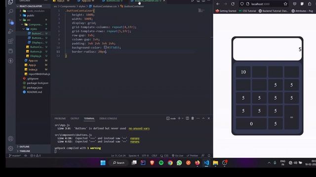 Create a SIMPLE REACT CALCULATOR | React Beginner Project -- No Talking смотреть онлайн