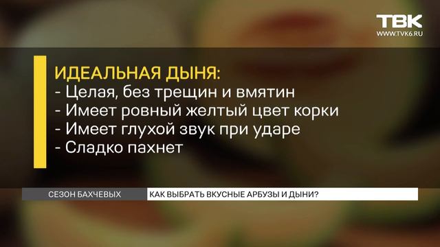 «Арбузно-дынный сезон»: эксперты рассказали, как выбрать вкусный плод смотреть онлайн