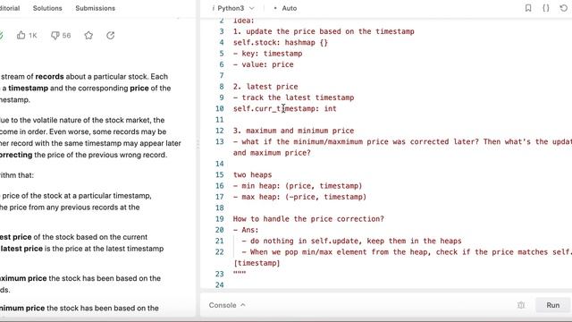 Stock Price Fluctuation - Leetcode 2034 - Heap - Python смотреть онлайн