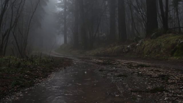 Relaxing Sound of Rain Forest Puddles 2 Hours / Light Rain and Rain Drops Falling From Trees смотреть онлайн