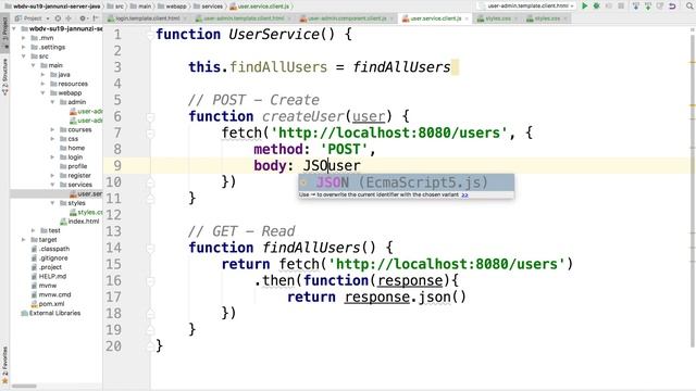 W2 4 3 create user client posts user to server create user end point смотреть онлайн