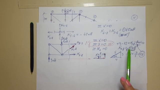 Ферма Способ сечений / строительная механика смотреть онлайн