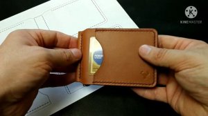 Зажим для денег, кожа растишка. Бесплатная выкройка PDF. Money clip. Free PDF sewing pattern.