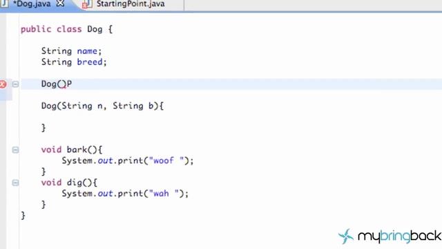 Learn Java Tutorial 1.7- Creating Constructors in Java смотреть онлайн